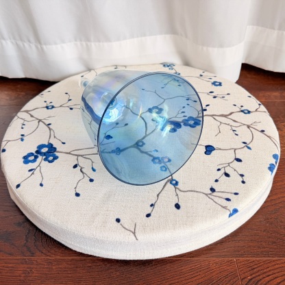 CVNC Handle Clear Cosmic Light Blue Crystal Singing Bowl With Carrier Bag For Chakra Healing Meditation