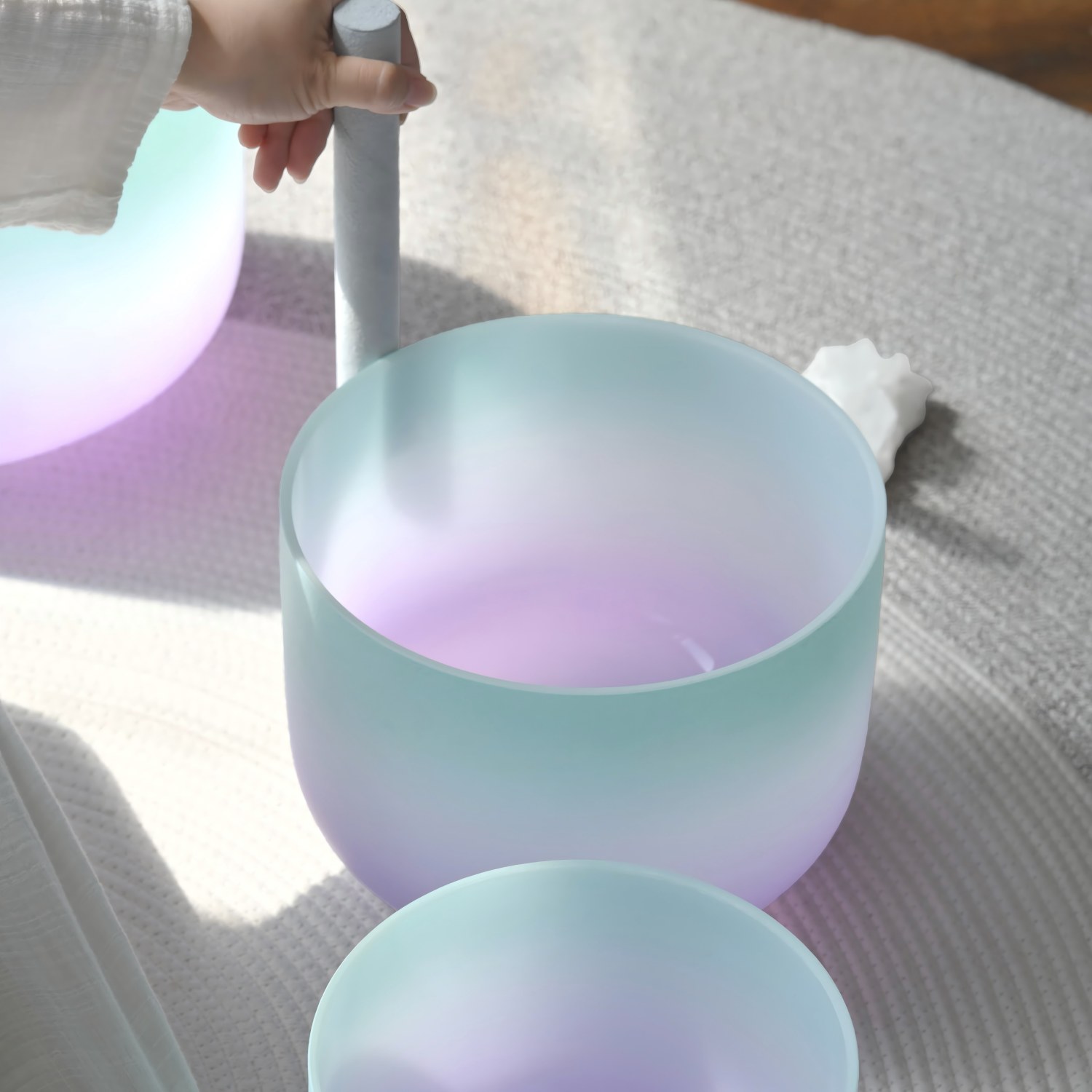 CVNC SaharaIrisBlue Frosted Crystal Singing Bowl Set – Crystal CVNC