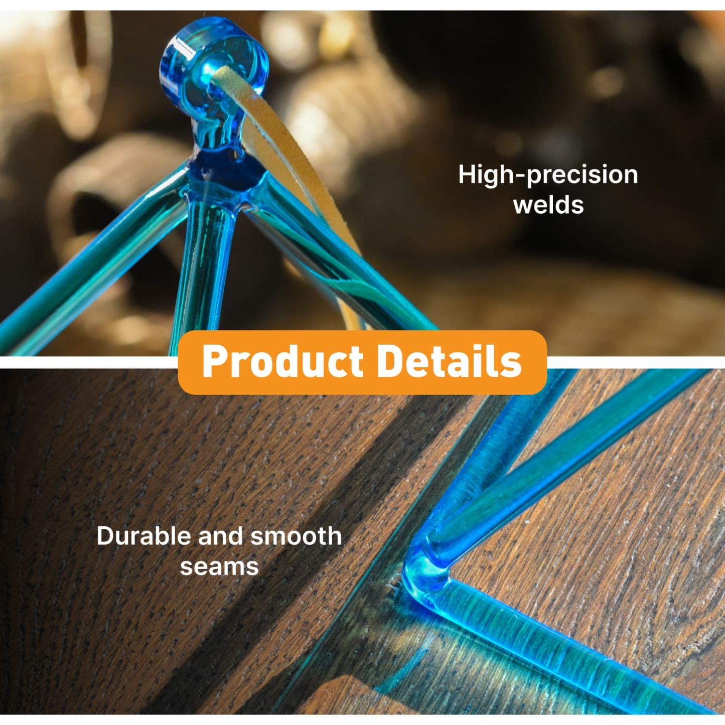 CVNC Triangle Blue Crystal Singing Pyramid With Carrier Bag