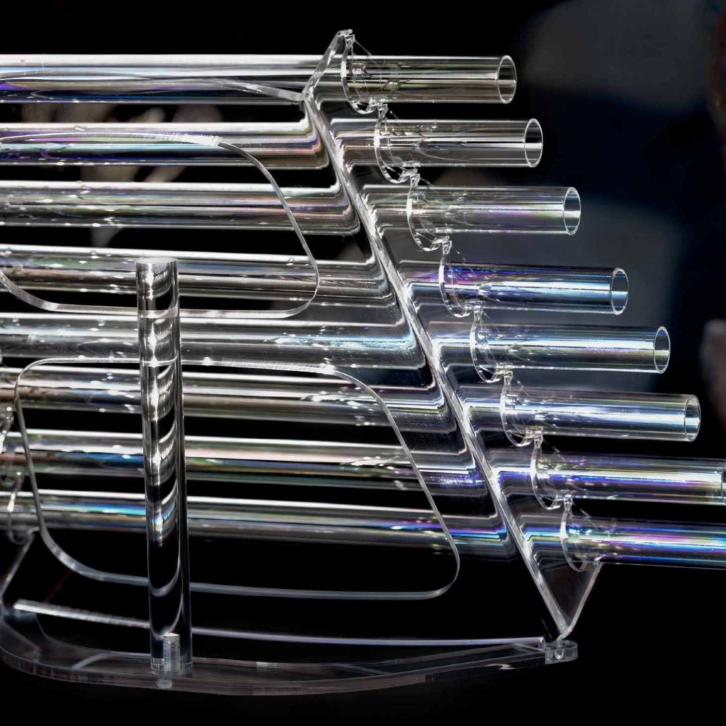 CVNC Clear Cosmic Light Crystal Singing Harp With 8 Notes & Alumina Alloy Box For Meditation Healing