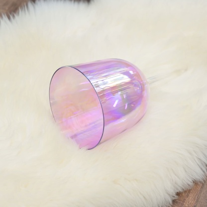 CVNC Handle Cosmic Light Clear Purple Crystal Singing Bowl With Carrier Bag For Chakra Healing Meditation