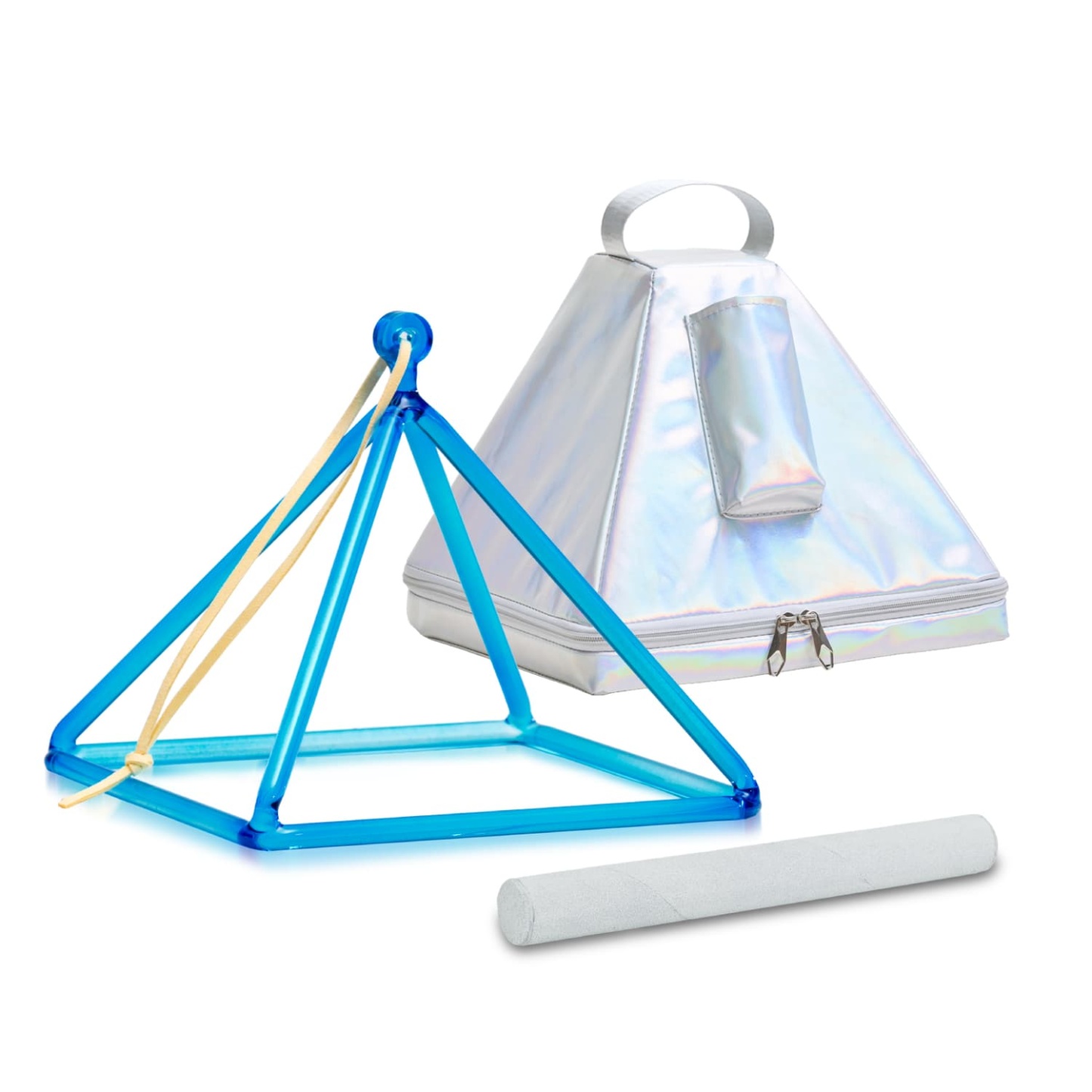 CVNC Triangle Blue Crystal Singing Pyramid With Carrier Bag