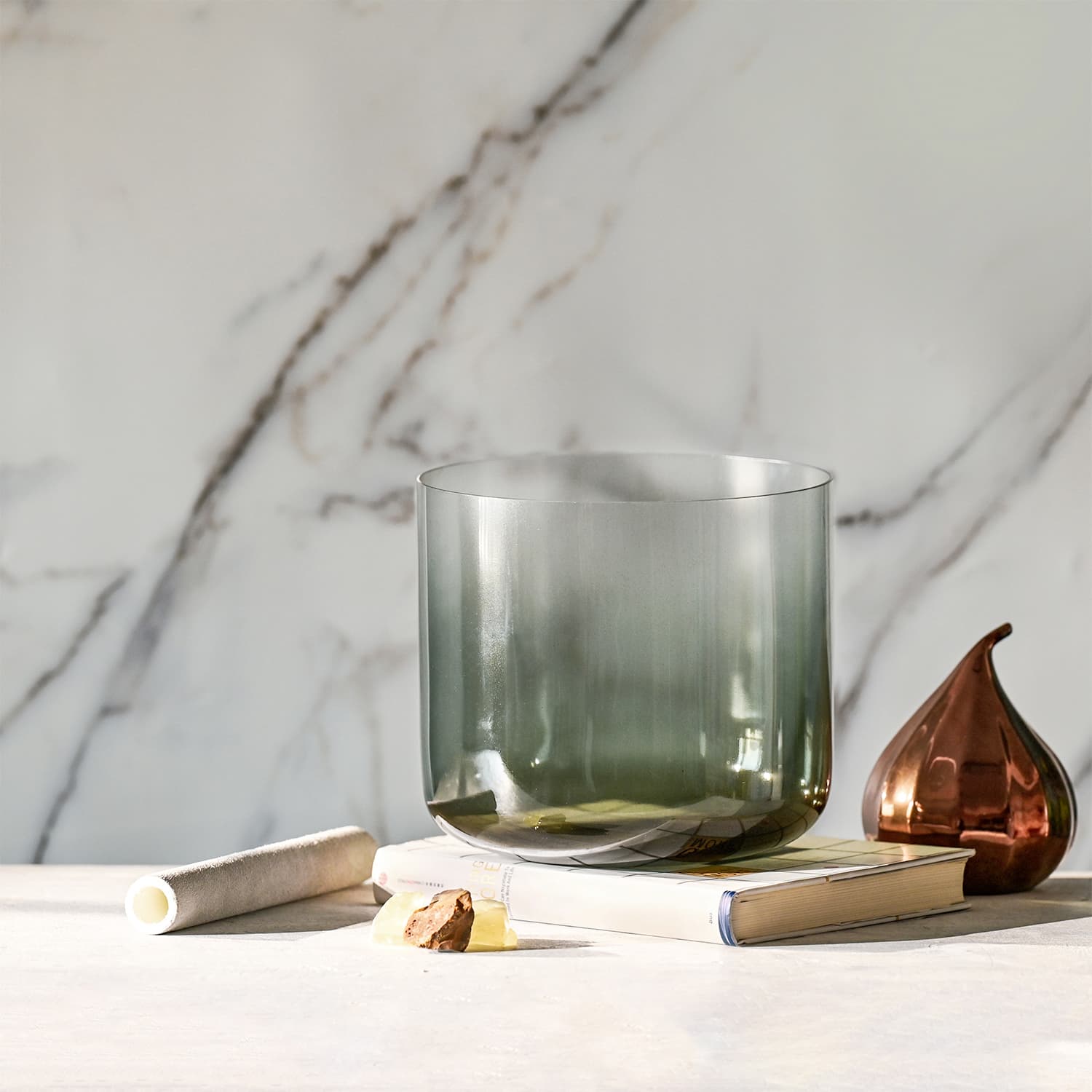 CVNC Aria Crystal Ink Alchemy Throat Chakra Singing Bowl with Carrier Bag For Chakra Healing Meditation