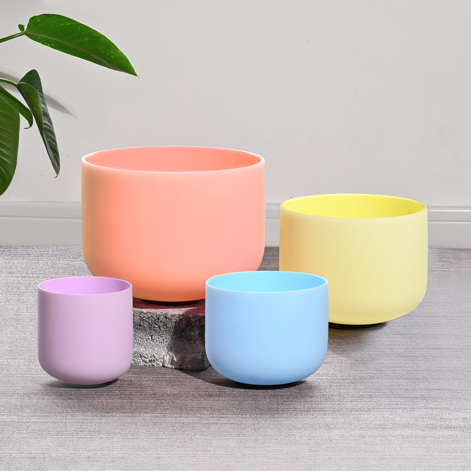 CVNC Macaron Artist Pastel 6-11 Inch Crystal Singing Bowl Set With Carrier Bag