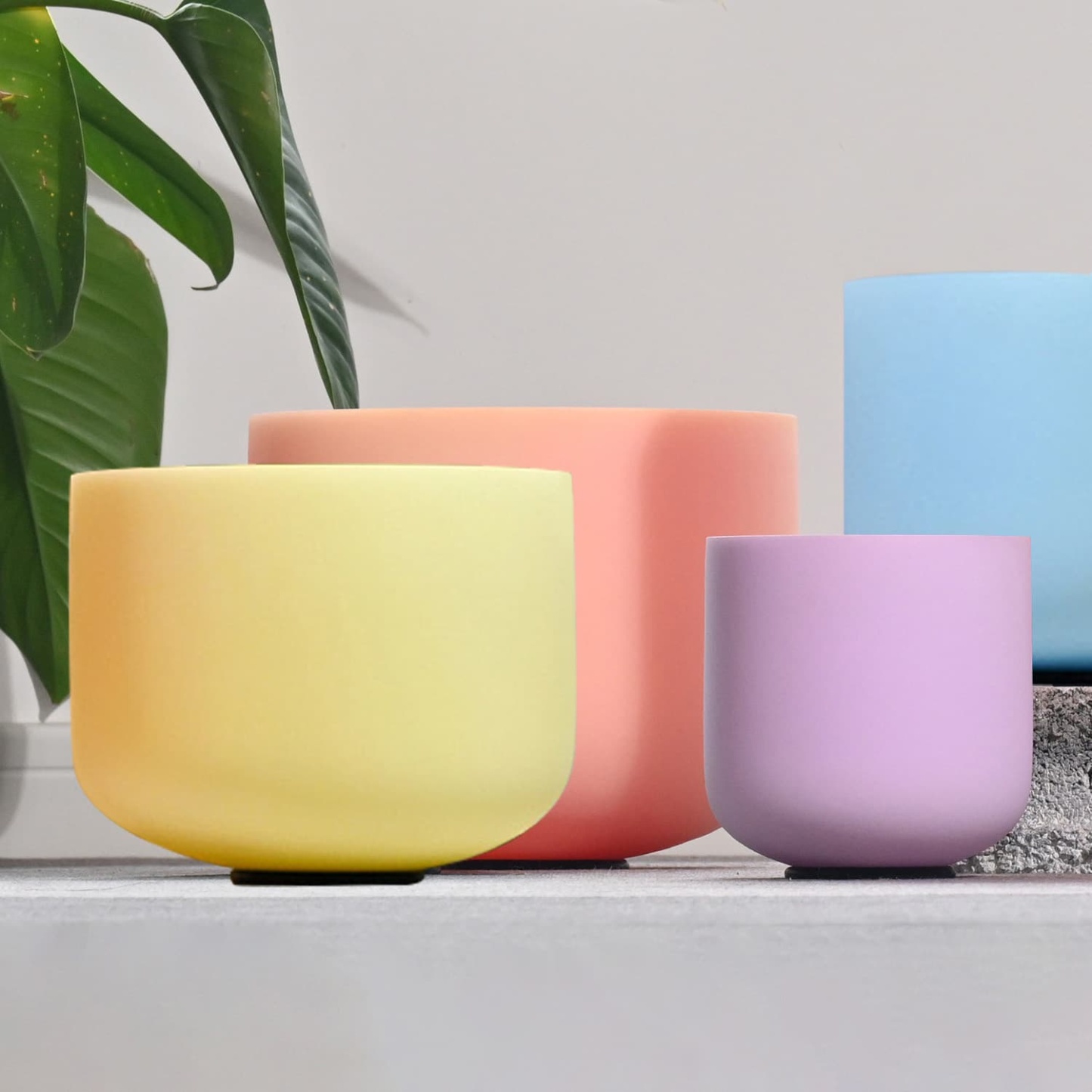 CVNC Macaron Artist Pastel 6-11 Inch Crystal Singing Bowl Set With Carrier Bag