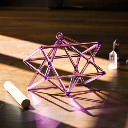 CVNC Purple Quartz Crystal Singing Merkaba With Carry Bag