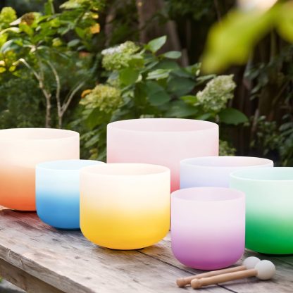 CVNC 7-12 Inch Aria Gradient Design Chakra Crystal Singing Bowl Set