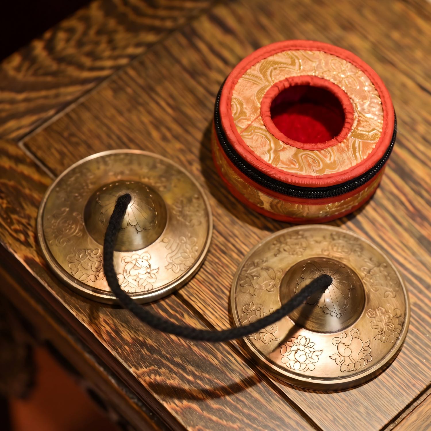 Engraved Tibetan Tingsha Cymbals
