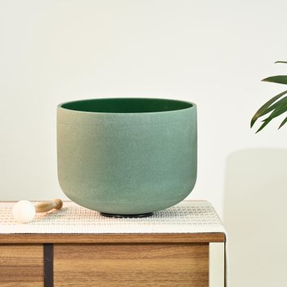 Emerald Fusion Quartz Crystal Singing Bowl – Note F – Color Of Emerald