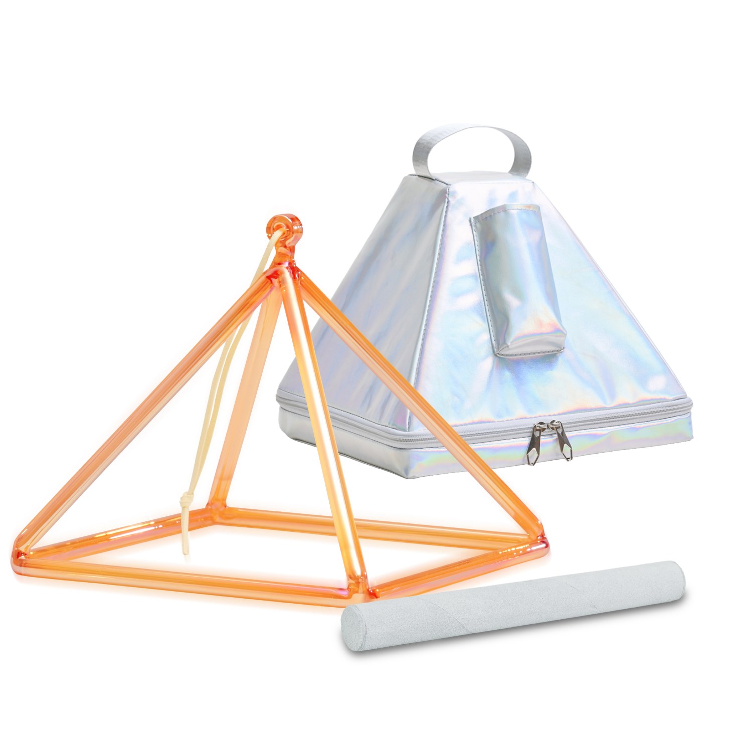 CVNC Triangle Yellow Crystal Singing Pyramid With Carrier Bag