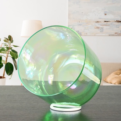 CVNC Alchemy Cosmic Light Clear Green Heart Chakra Crystal Singing Bowl with Carrier Bag For Meditation Healing