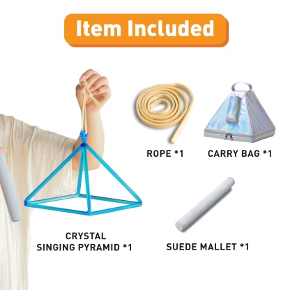 CVNC Triangle Blue Crystal Singing Pyramid With Carrier Bag