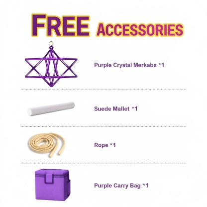 CVNC Purple Quartz Crystal Singing Merkaba With Carry Bag