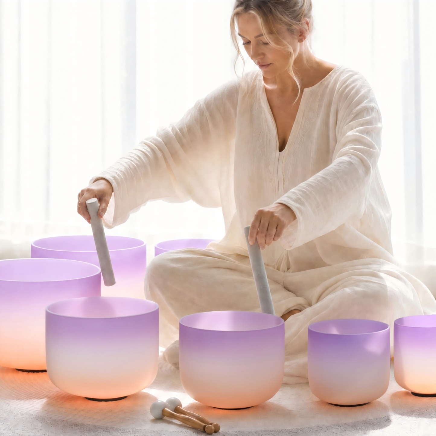 CVNC Lavender Dawn Crystal Singing Bowl Set – Crystal CVNC