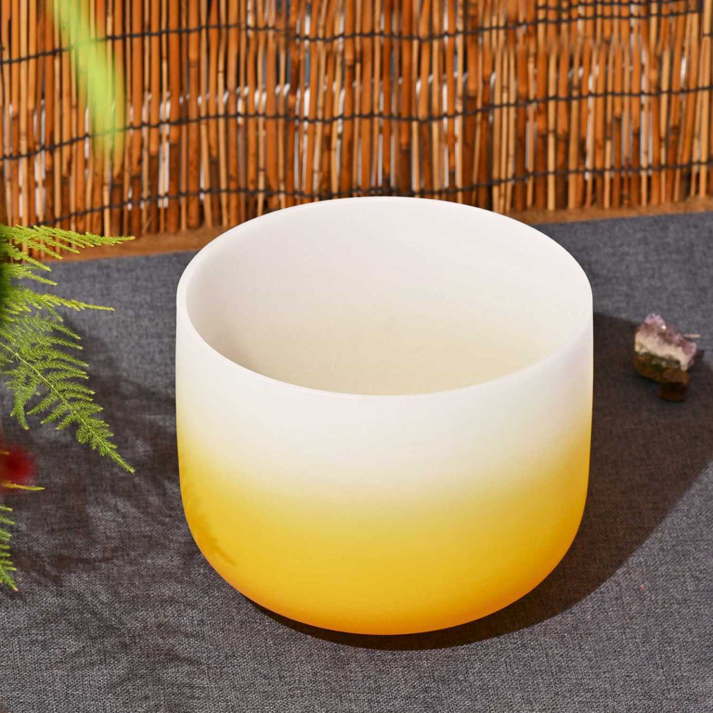 CVNC E Note Solar Plexus Chakra Yellow Aria Gradient Design Crystal Singing Bowl For Sound Healing