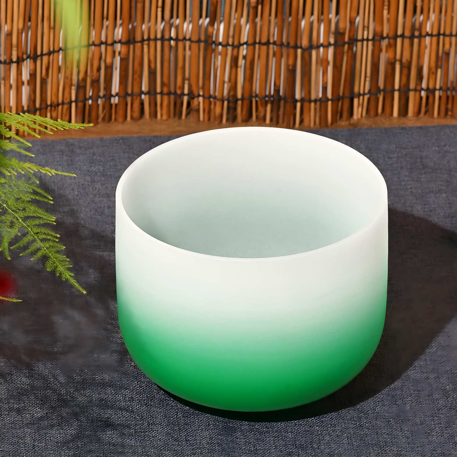 CVNC F Note Heart Chakra Green Aria Gradient Design Crystal Singing Bowl For Chakra Healing Meditation