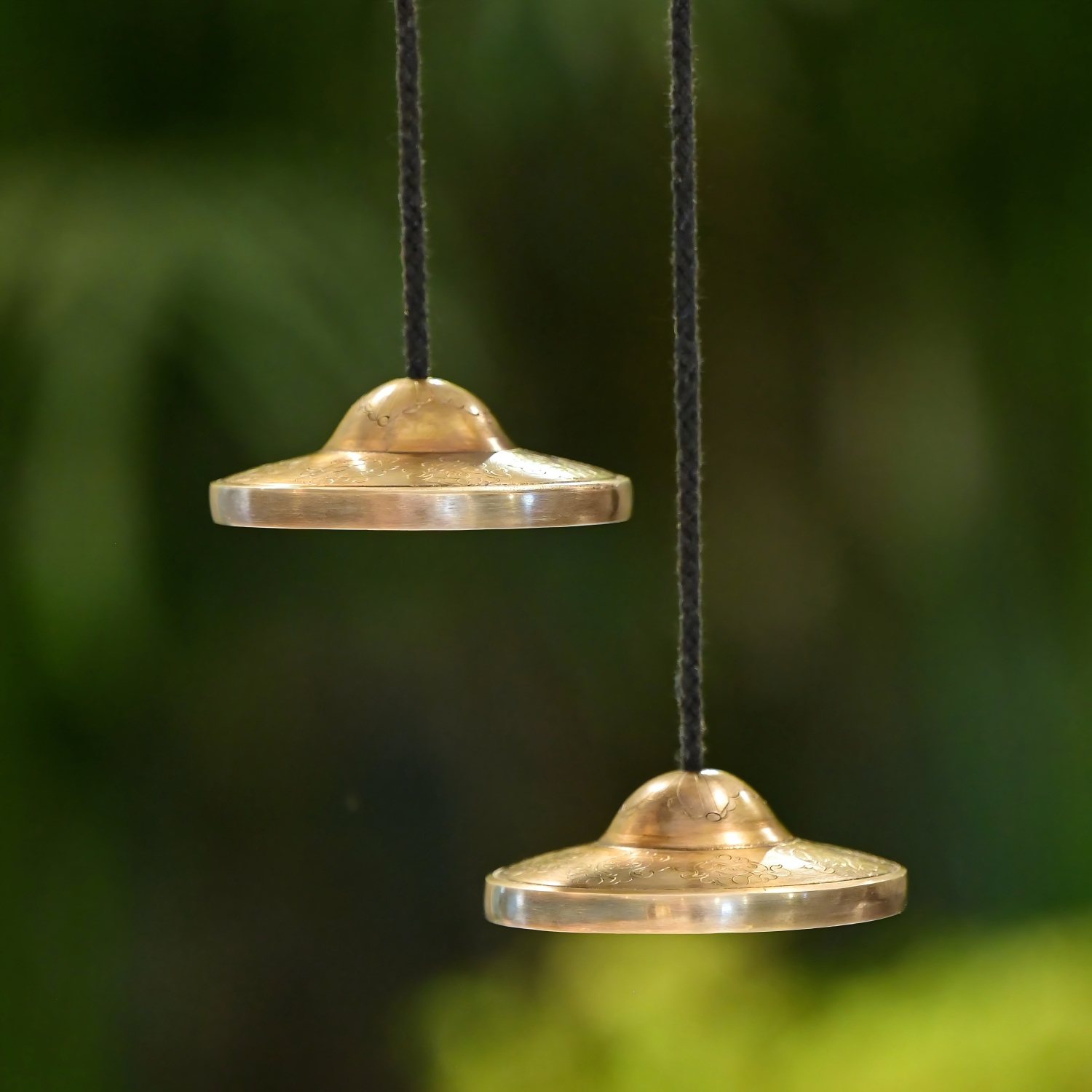 Engraved Tibetan Tingsha Cymbals