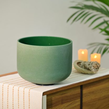 Emerald Fusion Quartz Crystal Singing Bowl – Note F – Color Of Emerald