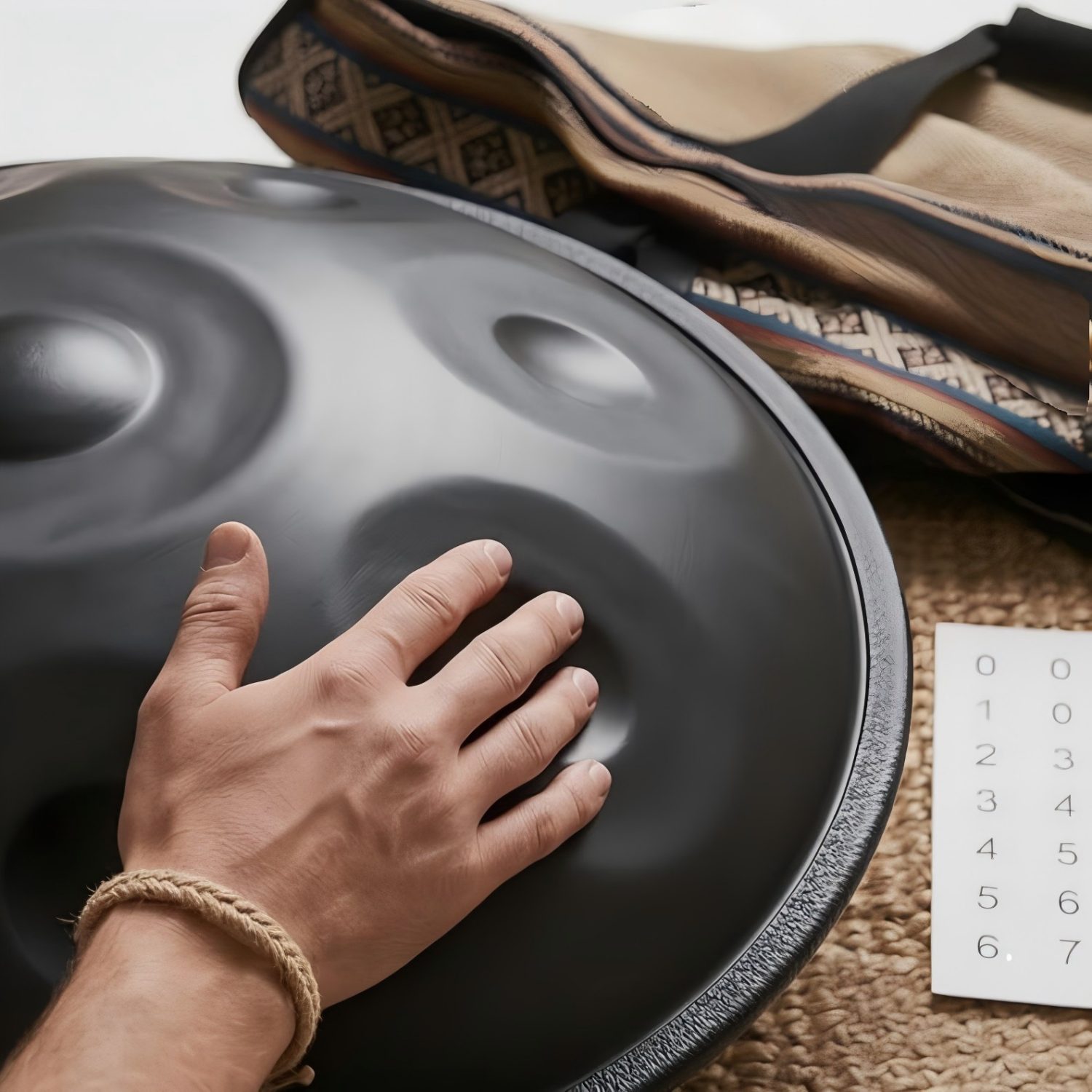 CVNC Harmonic Handpan Black Color 9 Notes Steel Tongue Percussion Drum 22 Inch With Free Bag For Meditation Healing