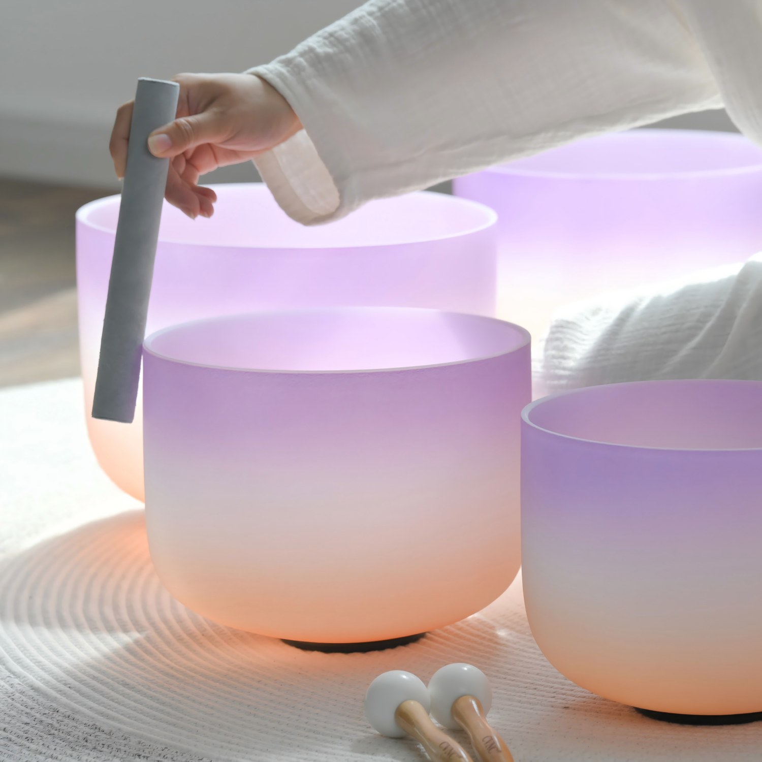 CVNC Lavender Dawn Crystal Singing Bowl Set