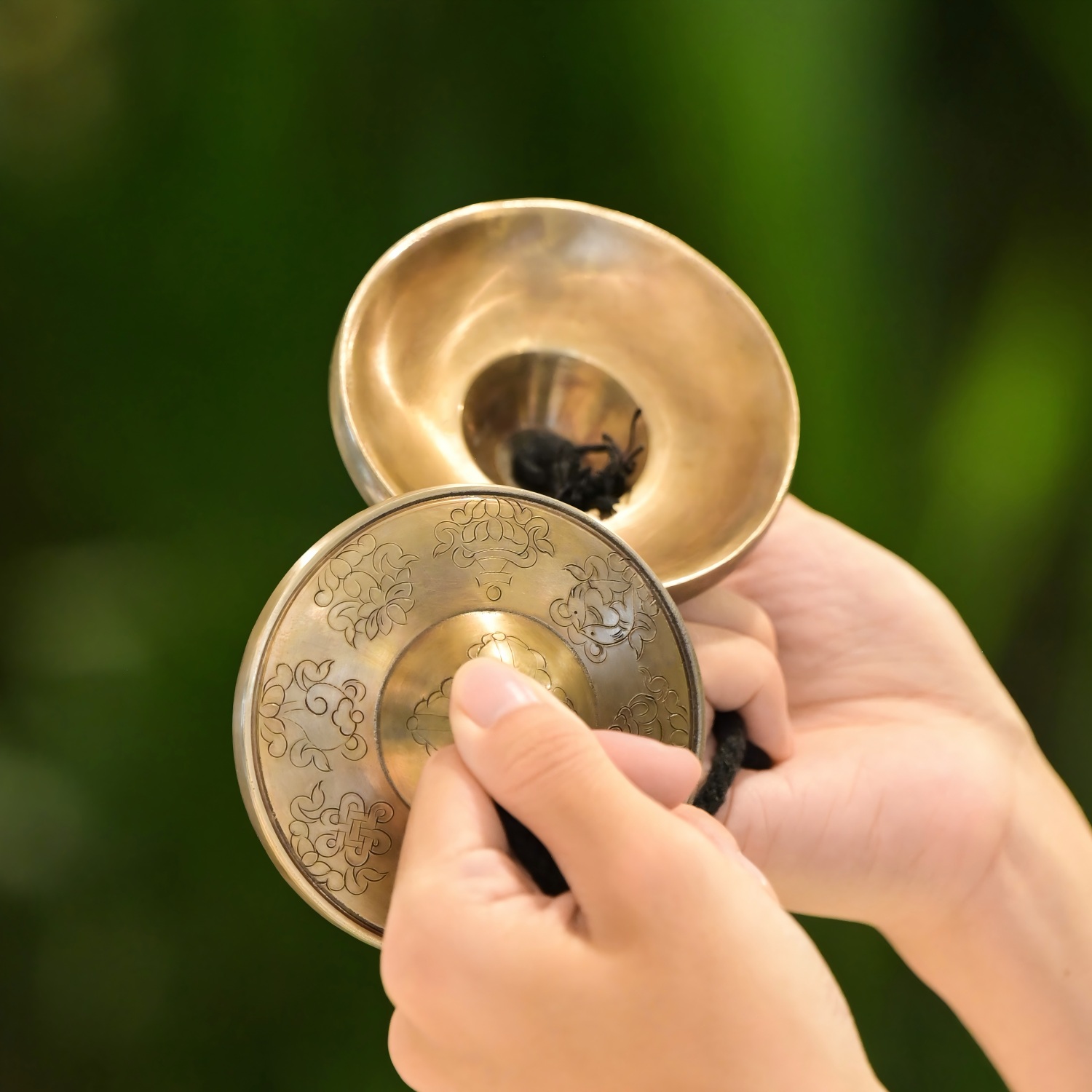 Engraved Tibetan Tingsha Cymbals
