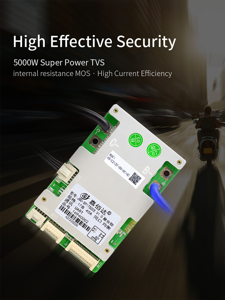 JBD Battery Management Systems UART/BT 18650 Smart BMS Board 40A/50A/80A 16S 48V Lifepo4/Ion JiaBaiDa BMS For Lithium Batteries