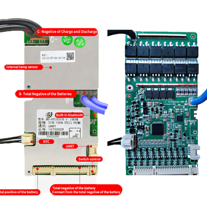 Hot selling 18650 lithium Li-ion uart BMS 10s 36v 100a jbd smart 16S 48v 200a bms lifepo4 for lifepo4 battery