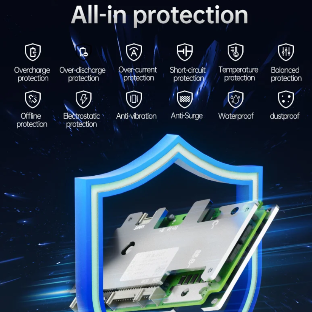 JBD Smart BMS 7S-20S Lifepo4/Li-ion 40A 50A 60A 80A BMS with Bluetooth