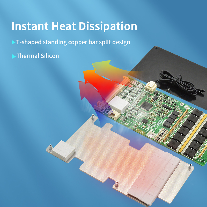 Hot selling 18650 lithium Li-ion uart BMS 10s 36v 100a jbd smart 16S 48v 200a bms lifepo4 for lifepo4 battery