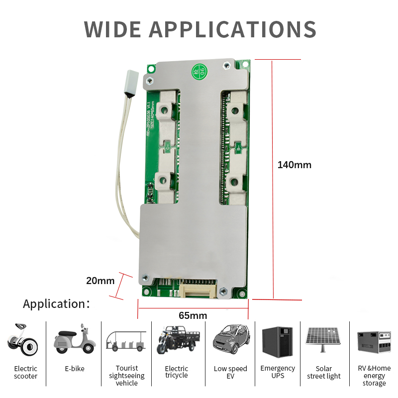 JBD battery management system 3.2v/3.7v common port lithium li-ion 7s 8s 100a/200a BMS board lifepo4 24v/36v bms 10s for battery