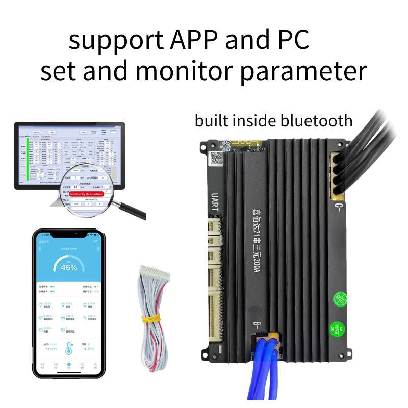 jiabaida 150a 200a 21s smart lithium battery Built-in Bluetooth with UART balancing