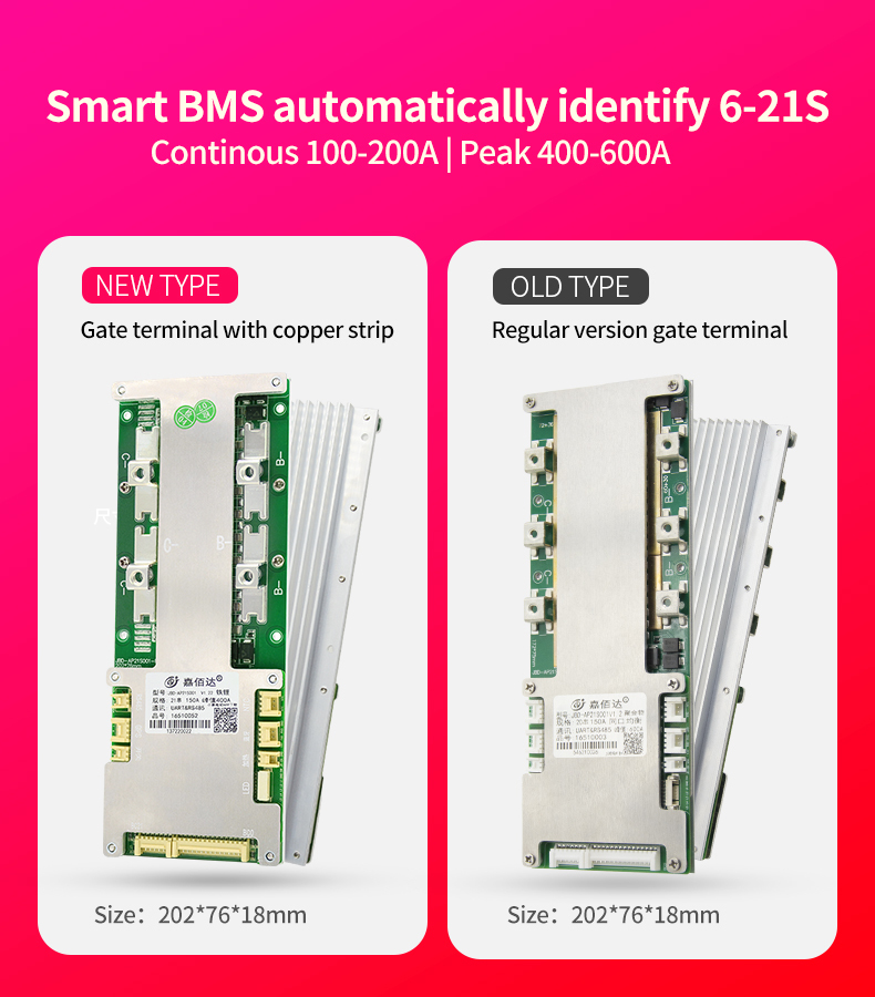 BMS lifepo4/Liion 8S 21S 80A 100A 150A 200A Built-in Bluetooth with UART balancing