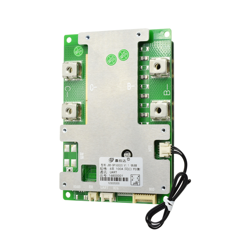 In stock BMS RS485/UART battery protection charger balance board ion 18650 bms 100a 8s jbd smart lifepo4 bms for lithium battery