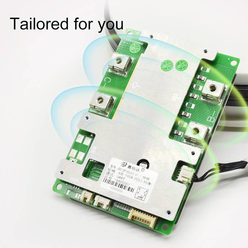 In stock BMS RS485/UART battery protection charger balance board ion 18650 bms 100a 8s jbd smart lifepo4 bms for lithium battery
