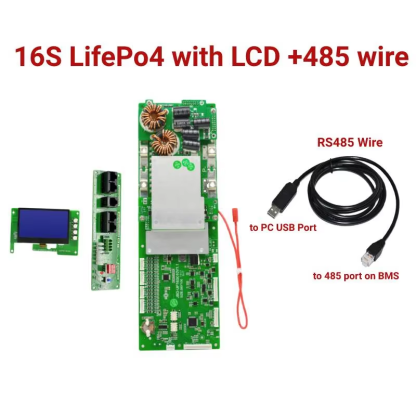 JBD Smart BMS Lithium Ion Battery 18650 Charger Protect Board 60V 48 Volt Lifepo4 15S/16S 100A RS485/CAN BUS blue tooth BMS 48V