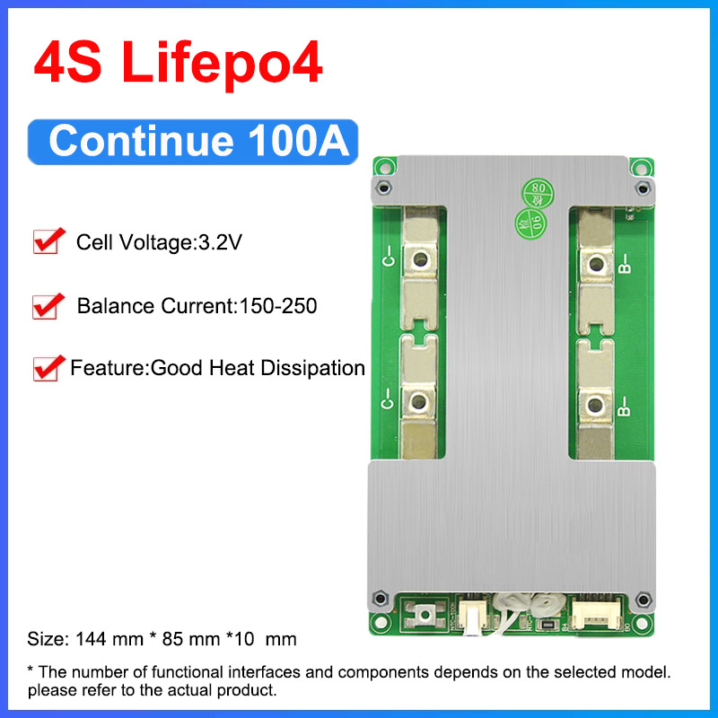 JBD hardware BMS battery protection board balance 250MA lithium 4S 12v battery management system bms lifepo4 for lifepo4 battery