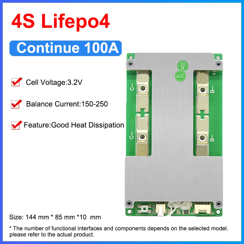 JBD hardware BMS battery protection board balance 250MA lithium 4S 12v battery management system bms lifepo4 for lifepo4 battery
