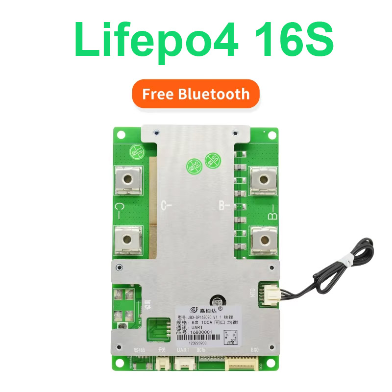 In stock BMS RS485/UART battery protection charger balance board ion 18650 bms 100a 8s jbd smart lifepo4 bms for lithium battery