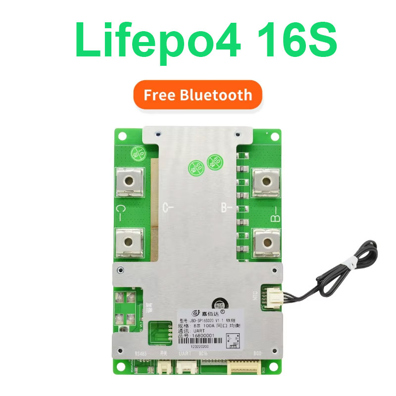 In stock BMS RS485/UART battery protection charger balance board ion 18650 bms 100a 8s jbd smart lifepo4 bms for lithium battery