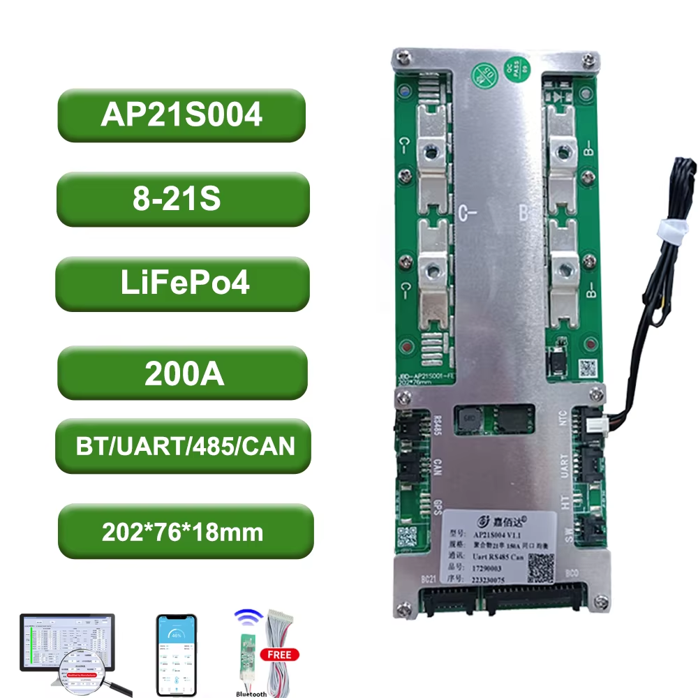 BMS lifepo4/Liion 8S 21S 80A 100A 150A 200A  Built-in Bluetooth with UART balancing