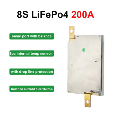 JBD - High Current Balance Board with Drop Protection, Lithium Battery, Internal NTC, 8S BMS, 24V, Lifepo4, 200A, 250A