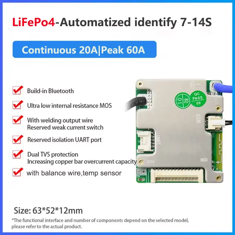 Jiabaida bms 14s 48v lithium battery bms 14s 18650 bms