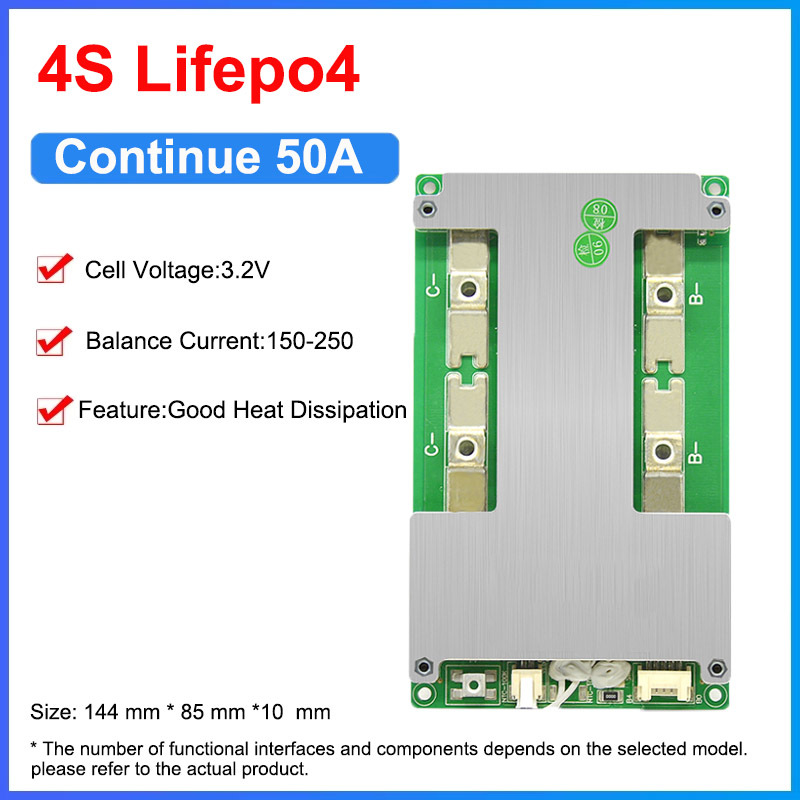 JBD hardware BMS battery protection board balance 250MA lithium 4S 12v