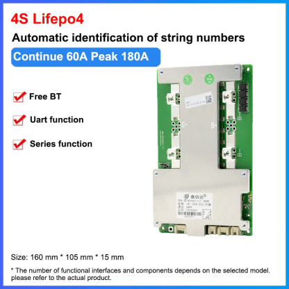 Jiabaida lithuim battery BMS 18650 charger discharging balance 100a/150a 12v pcb protection board jbd smart 3s/4s lifepo4 bms