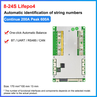 JBD SMART BMS 4NTC sensor 24S 150A Lipo4/Li-ion battery pack 72V 40A 60A 100A bms high voltage with UART/Rs485/CANBUS/BUZZER