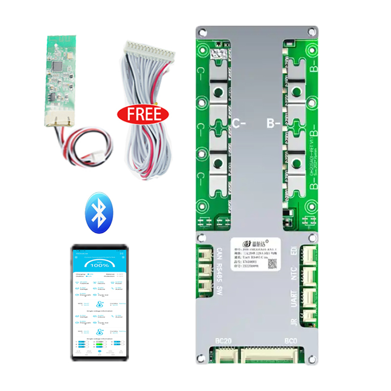 smart bms 20s lifepo4/Liion 100A 150A 200A built-in Bluetooth with UART, RS485,CAN,Discharge Switch,balancing function