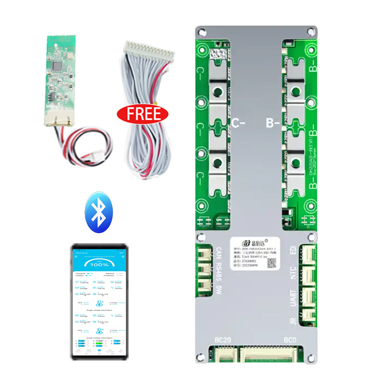 smart bms 20s lifepo4/Liion 100A 150A 200A built-in Bluetooth with UART, RS485,CAN,Discharge Switch,balancing function