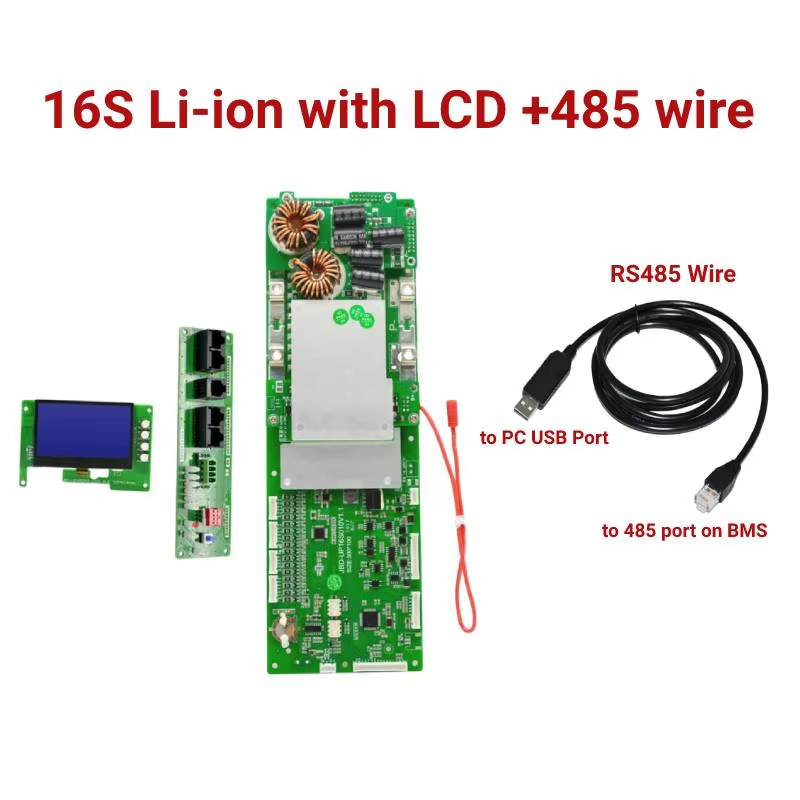 JBD Smart BMS Lithium Ion Battery 18650 Charger Protect Board 60V 48 Volt Lifepo4 15S/16S 100A RS485/CAN BUS blue tooth BMS 48V
