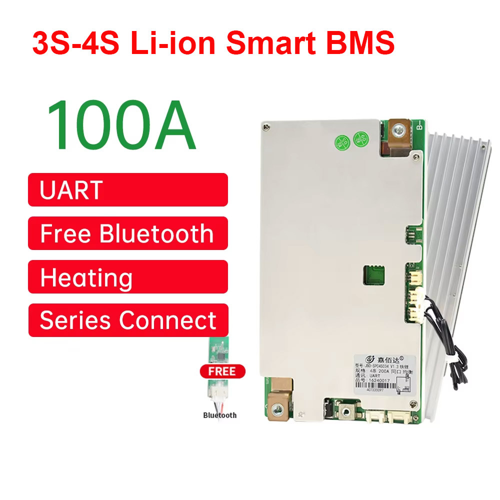 JBD smart bms 3s ups lithium charger board rv battery management system 18650 200a lcd inverter 4s bms for lifepo4 12v