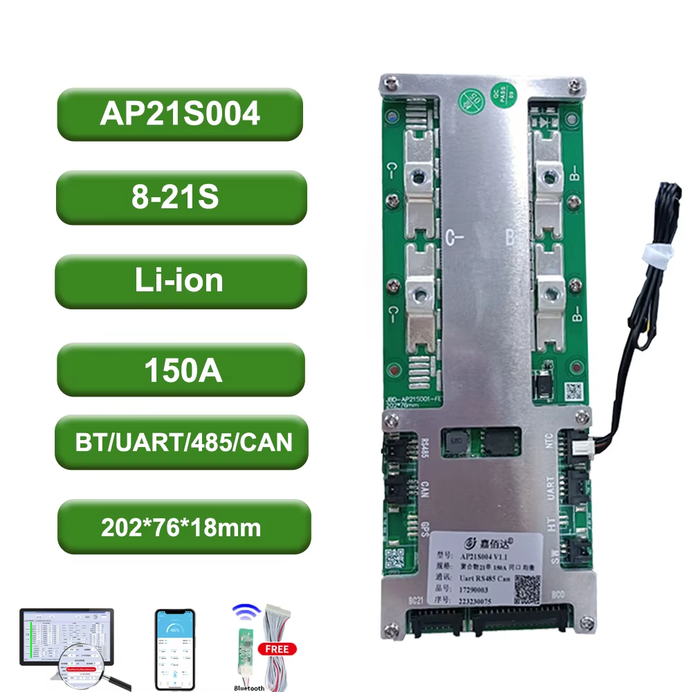 BMS lifepo4/Liion 8S 21S 80A 100A 150A 200A Built-in Bluetooth with UART balancing